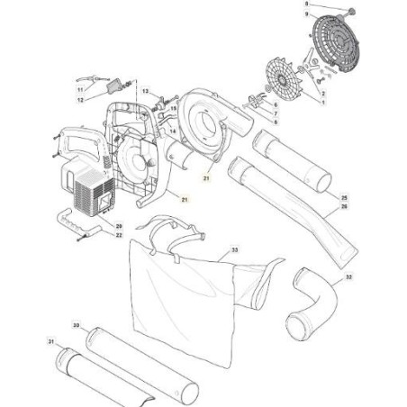 YELLOW CONVEYOR BL 260H -RDC ORIGINAL STIGA - 183107500/0 | Newgardenstore.eu