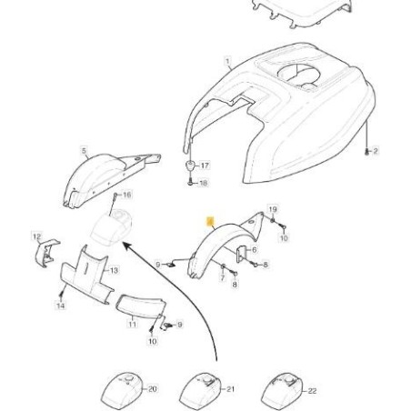 AILE AVANT GAUCHE GRIS NCS8000N VC ORIGINE STIGA - 337491253/0 | Newgardenstore.eu