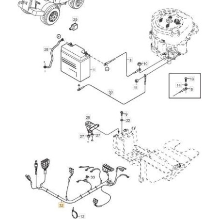WIRING HARNESS FM85E VILLA 12 XM130 ORIGINAL STIGA - 187040303/0 | Newgardenstore.eu