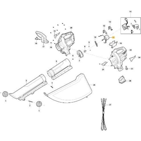 ORIGINAL STIGA BLV 20 Li S-A ENGINE - 118805653/0 | Newgardenstore.eu