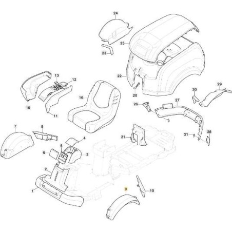 AILE AVANT GAUCHE GRIS NCS8000N PFM ORIGINE STIGA - 337491251/0 | Newgardenstore.eu