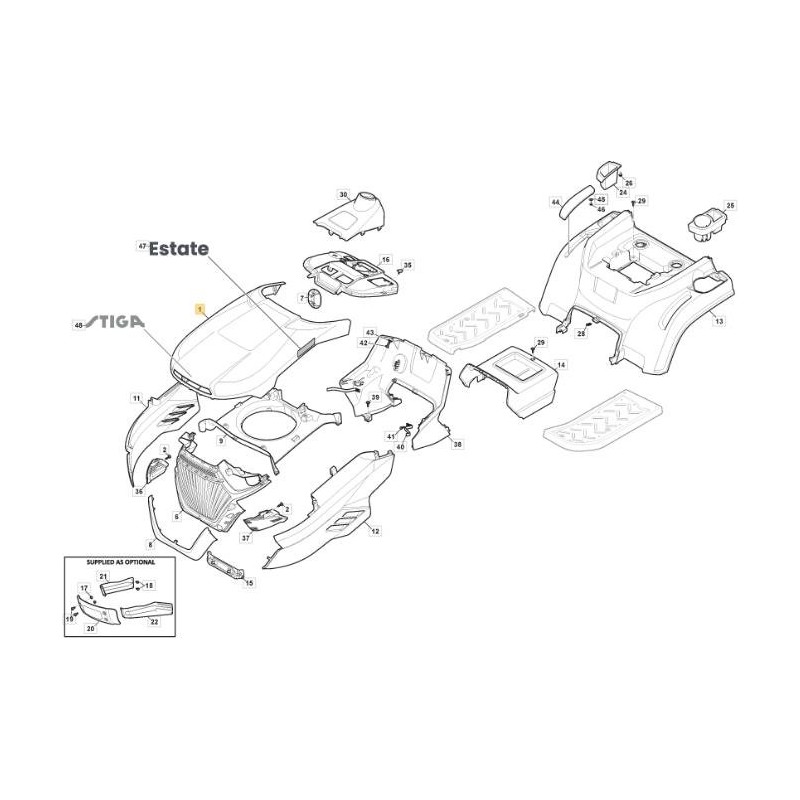 ST MP/SD BAT.BONNET YELLOW+BLACK PP ORIGINAL STIGA - 382076985/0