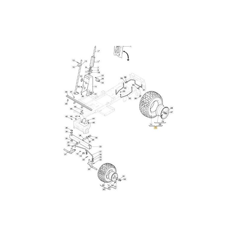 KIT DE RUEDAS POS. 15x5.5 FE+WAP512 DG ORIGINAL STIGA - 384680081/0