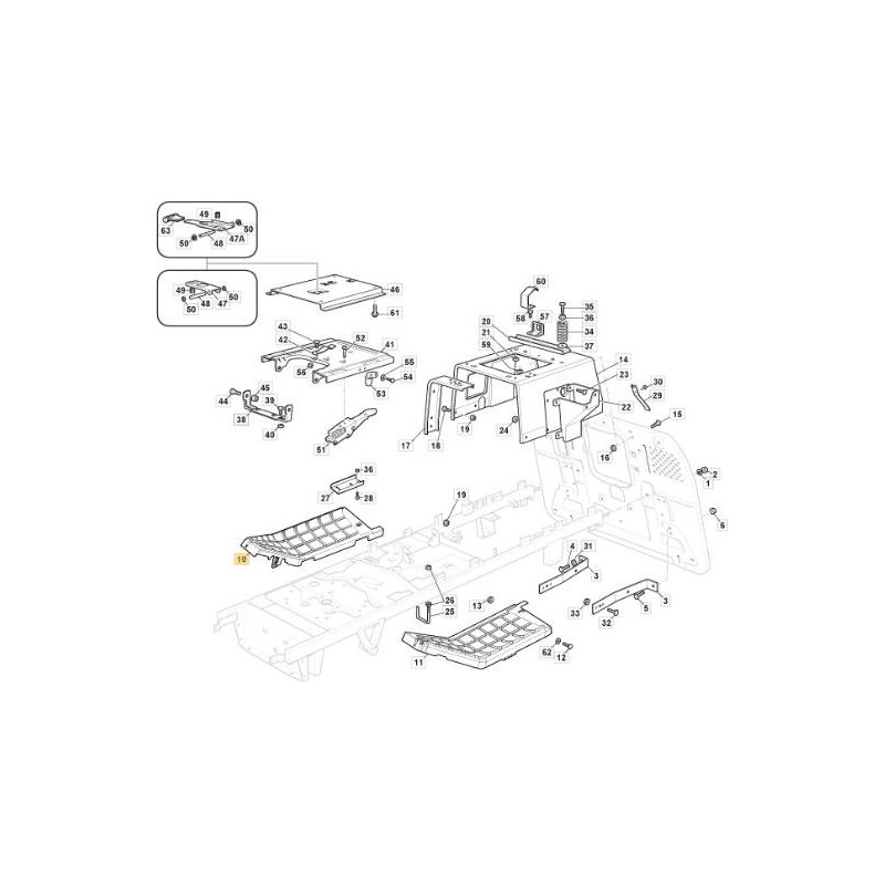REPOSE-PIED DROIT TC (PLASTIQUE) ORIGINE STIGA - 325500052/0