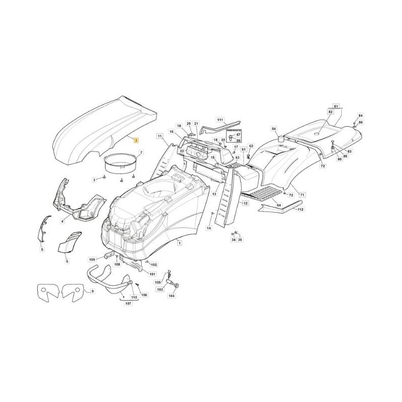 OBERE MOTORHAUBE UND DOPPEL HELLROT RAL3003 ORIGINAL STIGA - 325076987/0