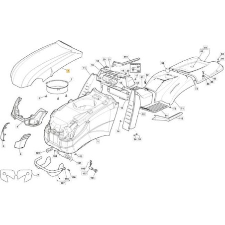 CAPÓ SUPERIOR Y DOBLE LUZ ROJA RAL3003 ORIGINAL STIGA - 325076987/0 | Newgardenstore.eu