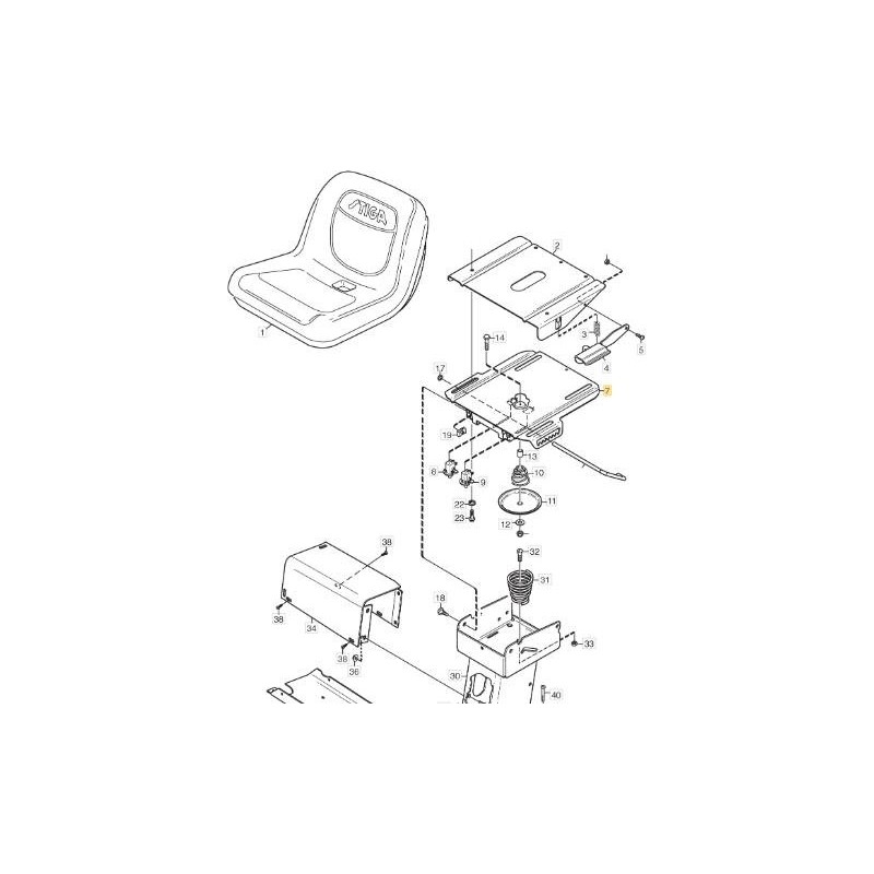 PLACA DE ASIENTO INFERIOR FIJA ORIGINAL STIGA - 1134-6068-01