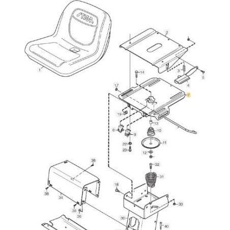 PLACA DE ASIENTO INFERIOR FIJA ORIGINAL STIGA - 1134-6068-01 | Newgardenstore.eu