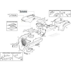 YELLOW SDST BONNET WITHOUT HOLExGRILLE(ST) PP ORIGINAL STIGA - 325077038/0 | Newgardenstore.eu