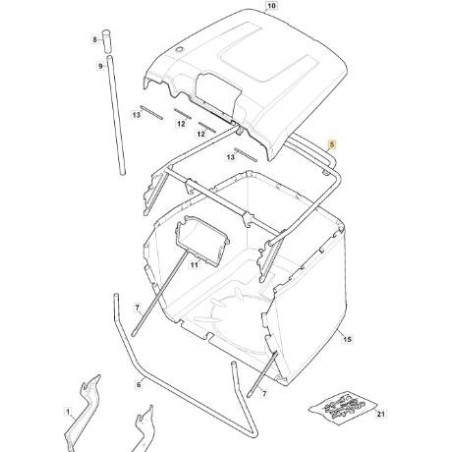CADRE SUPÉRIEUR MP84C VNN SAC L'ORIGINAL STIGA - 382800139/1 | Newgardenstore.eu