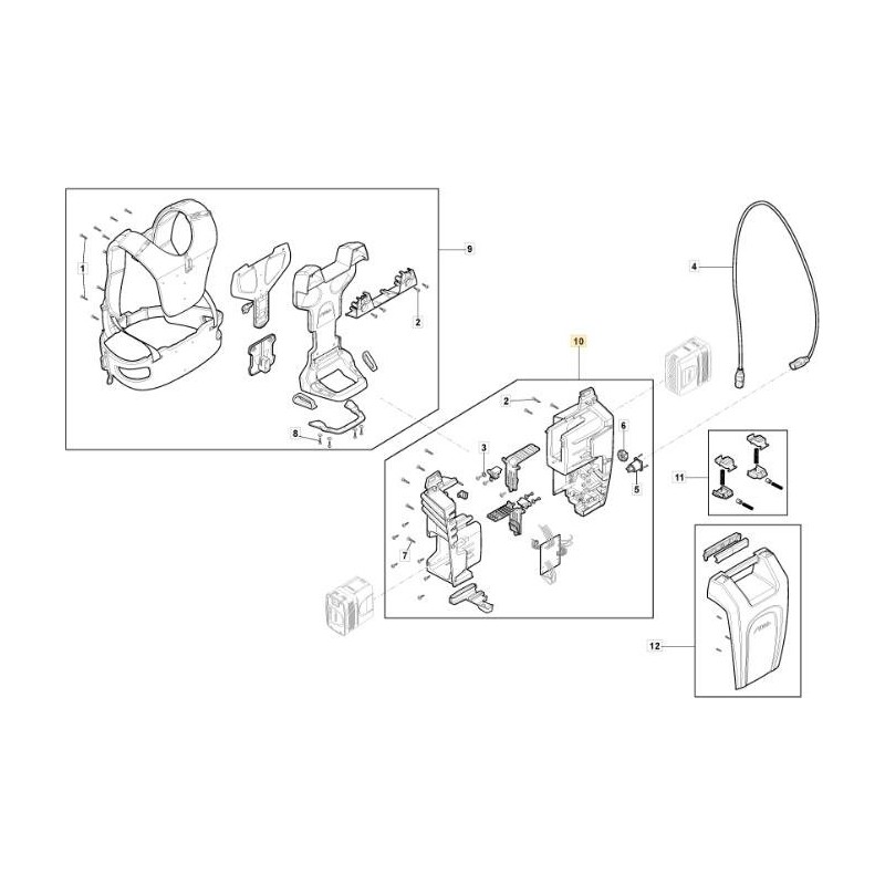 BOITIER BATTERIE BB 900 LI 48 ORIGINAL STIGA - 118811334/0