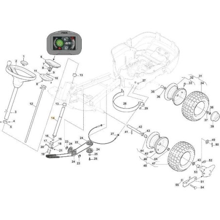 COLUMNA DE DIRECCIÓN INFERIOR PK220EL CTF ORIGINAL STIGA - 387520137/0 | Newgardenstore.eu