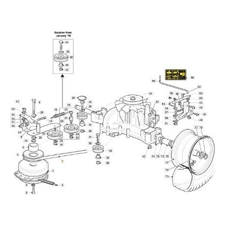TRANSMISSION À COURROIE trapézoïdale TC HE C53I ORIGINAL STIGA - 135062029/0 | Newgardenstore.eu