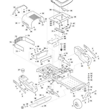 AILE, CÔTÉ GAUCHE, GRIS ORIGINAL STIGA - 118830129/0 | Newgardenstore.eu