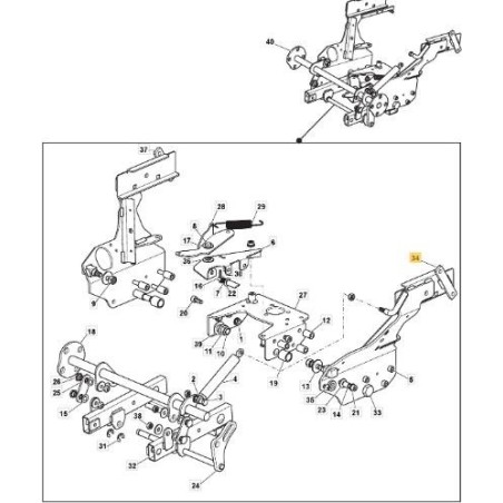 SUPPORT DE RÉGLAGE DE CADRE PRISE DE FORCE GAUCHE TC/MP VNN ORIGINE STIGA - 382774289/0 | Newgardenstore.eu