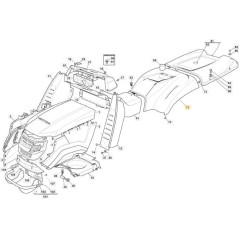 TC2000HY RADABDECKUNG. C/F ROT RAL3003 M ORIGINAL STIGA - 325109797/0 | Newgardenstore.eu