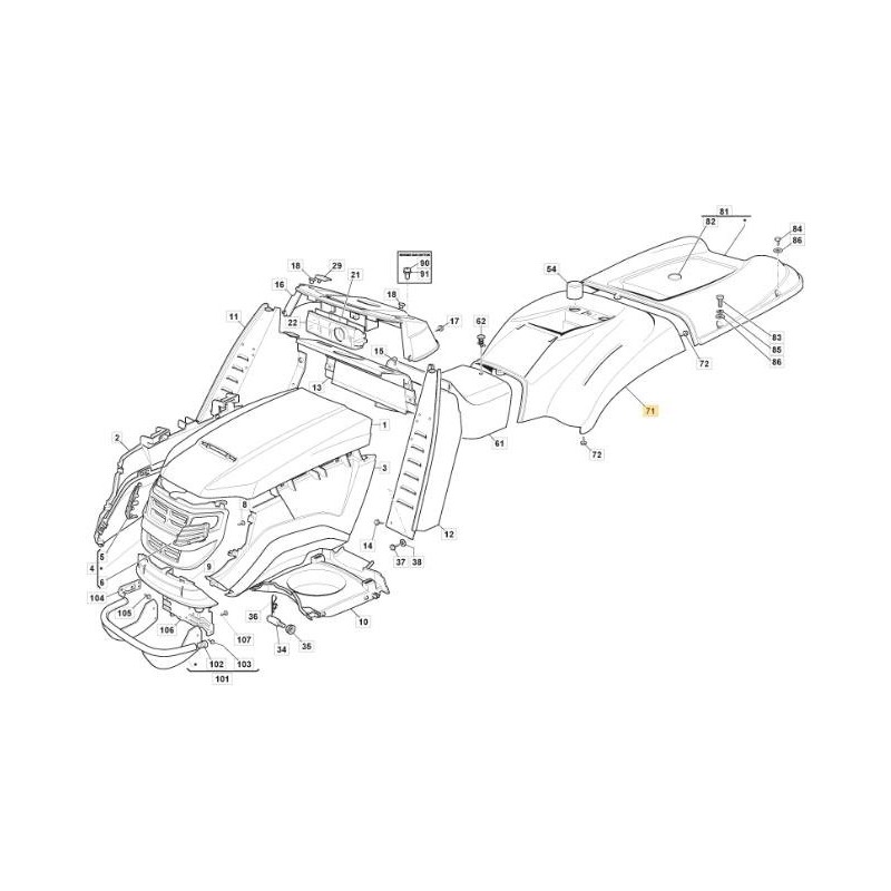 TC2000HY RADABDECKUNG. C/F ROT RAL3003 M ORIGINAL STIGA - 325109797/0