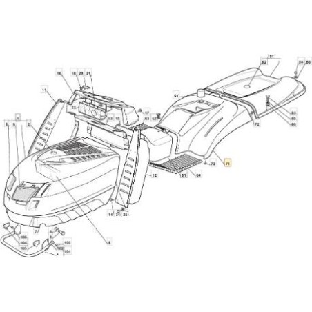 TC2000HY RADABDECKUNG. S/F RED GGP 03/04 ORIGINAL STIGA – 325109700/1 | Newgardenstore.eu