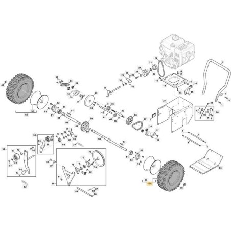ROUE COMPLÈTE SX 16*4.8-8 - ST 5266 PB ORIGINAL STIGA - 118821115/0 | Newgardenstore.eu
