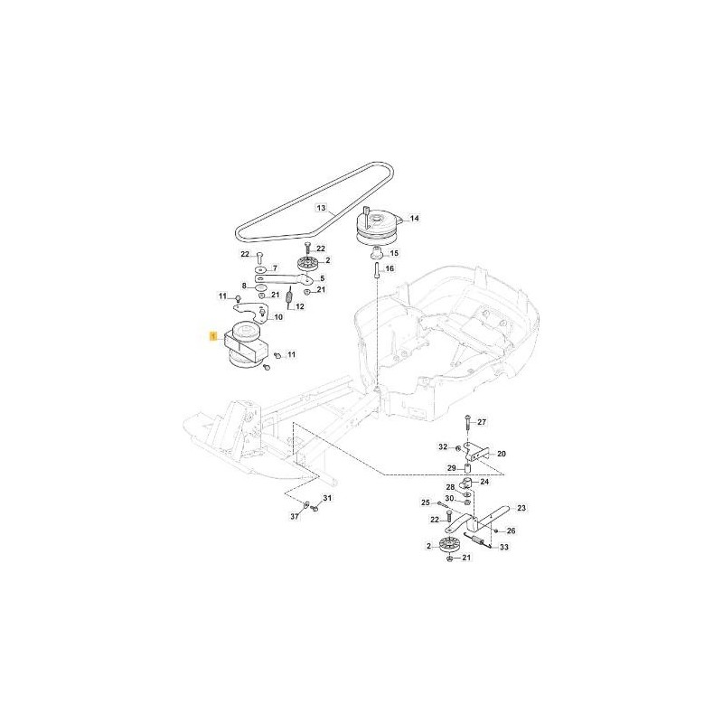 PULLEY DOUBLE INTERM. NV(NTN)-RIL. ORIGINAL STIGA - 387605024/0