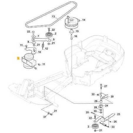 PULLEY DOUBLE INTERM. NV(NTN)-RIL. ORIGINAL STIGA - 387605024/0 | Newgardenstore.eu