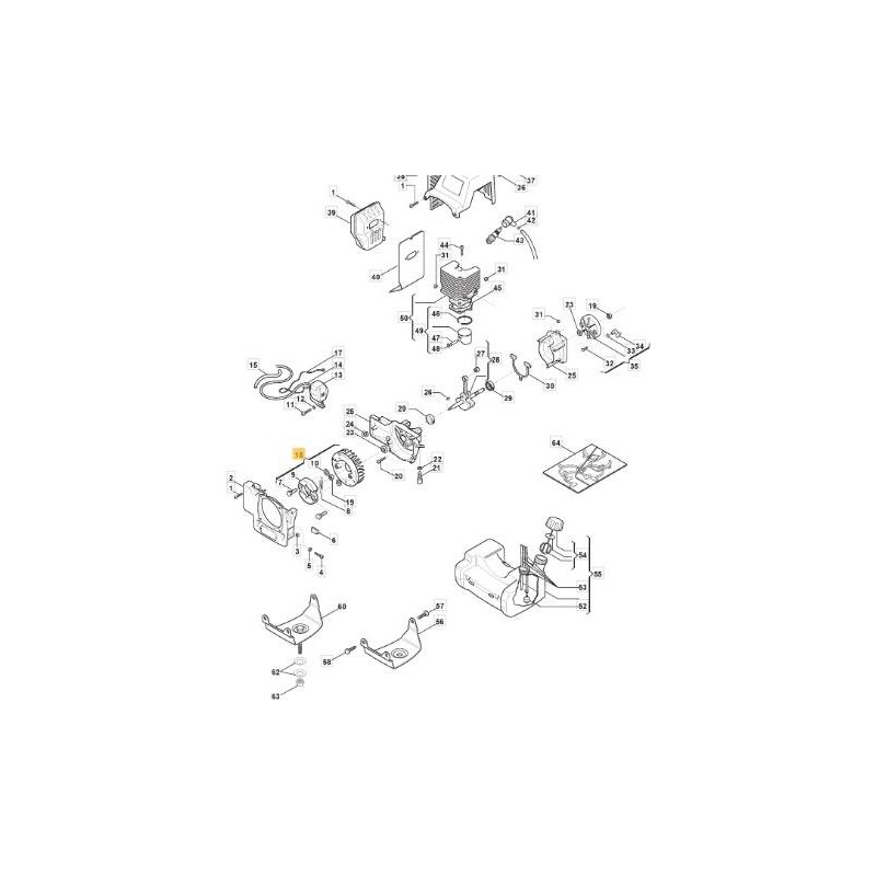 VOLANT D'ÉQUILIBRAGE AVEC MASSES D'EMBRAYAGE DC 34÷41 ORIGINE STIGA - 3L4251480/1