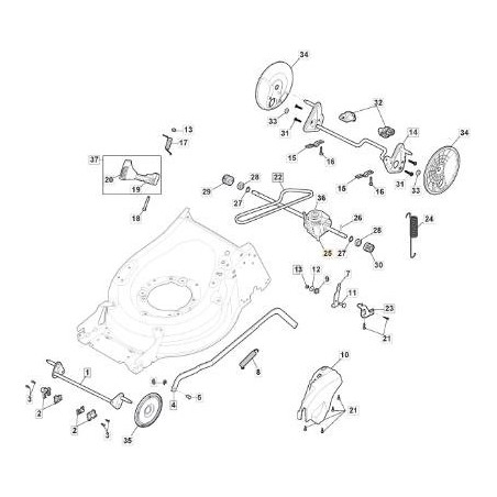 TRAKTION GR. GT MONOxMP1 50-55 ZENTRALLEV ORIGINAL STIGA - 181003115/0 | Newgardenstore.eu