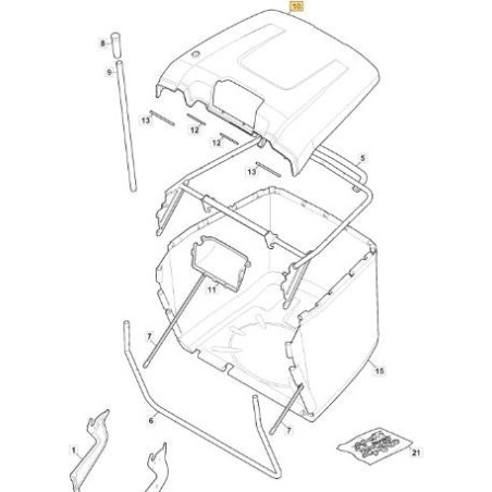YELLOW BAG COVER 122410 MP 84/98 ORIGINAL STIGA - 325110439/2 | Newgardenstore.eu