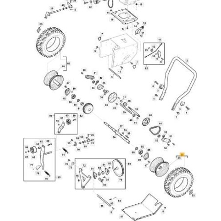 ROUE COMPLÈTE GAUCHE ORIGINAL STIGA - 118821098/0 | Newgardenstore.eu