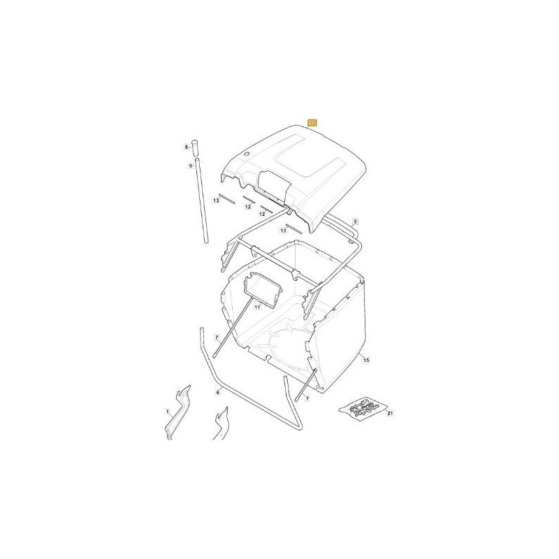 TAPA BOLSA VERDE 60123L MP 84C ORIGINAL STIGA - 325110447/1