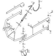 RECHTER DECKARM 110/125 GRAU ORIGINAL STIGA - 1134-6141-02 | Newgardenstore.eu