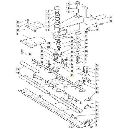 UPPER BLADE L.864 BLN ORIGINAL STIGA - 118800020/0 | Newgardenstore.eu