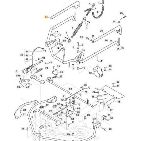 RIGHT PLATE ARM. 110/125 ASTRAL GRAY ORIGINAL STIGA - 387785219/0 | Newgardenstore.eu