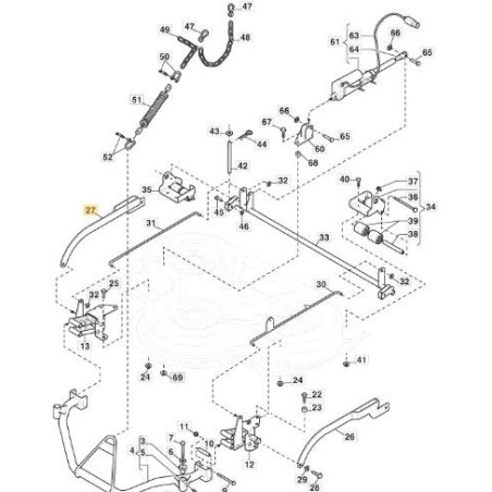 RECHTER PLATTENHEBEARM. CD 100 VNGA ORIGINAL STIGA - 387106263/0 | Newgardenstore.eu