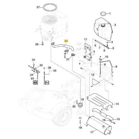 RACCORD D'ÉCHAPPEMENT POUR STIGA VTWIN ORIGINAL STIGA - 387869535/0 | Newgardenstore.eu