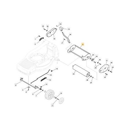 SOPORTE RODILLO VNN TURBO 50 RODILLO ORIGINAL STIGA - 381005115/0 | Newgardenstore.eu