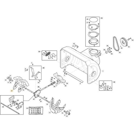 RIGHT AUGER - ST4262P / ST5262P ORIGINAL STIGA - 118820148/1 | Newgardenstore.eu