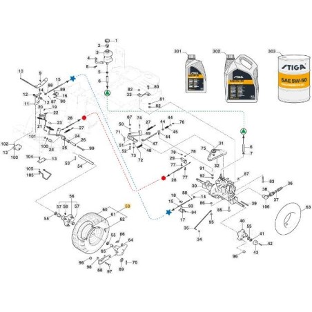 RUEDA DELANTERA +POS.16STARCO+KENDAS-383 ORIGINAL STIGA - 387680311/0 | Newgardenstore.eu