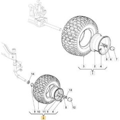 ROUE AVANT CLM-KEND16K500E2WD ORIGINE STIGA - 382680086/0 | Newgardenstore.eu