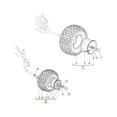 ROUE AVANT CLM-KEND16K500E2WD ORIGINE STIGA - 382680086/0 | Newgardenstore.eu