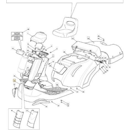 ABDECKUNG DER FUSSRASTEN F72FL ROT RAL3003 ORIGINAL STIGA MONTAGE – 327110574/0 | Newgardenstore.eu