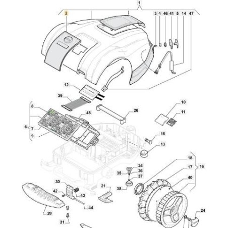 TASTIERA COMPLETA PER ESPOSITORE ORIGINALE STIGA - 112600366/0 | Newgardenstore.eu