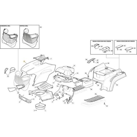 SDR BONNET COLOR RED RAL 3003 ORIGINAL STIGA - 325077014/0 | Newgardenstore.eu