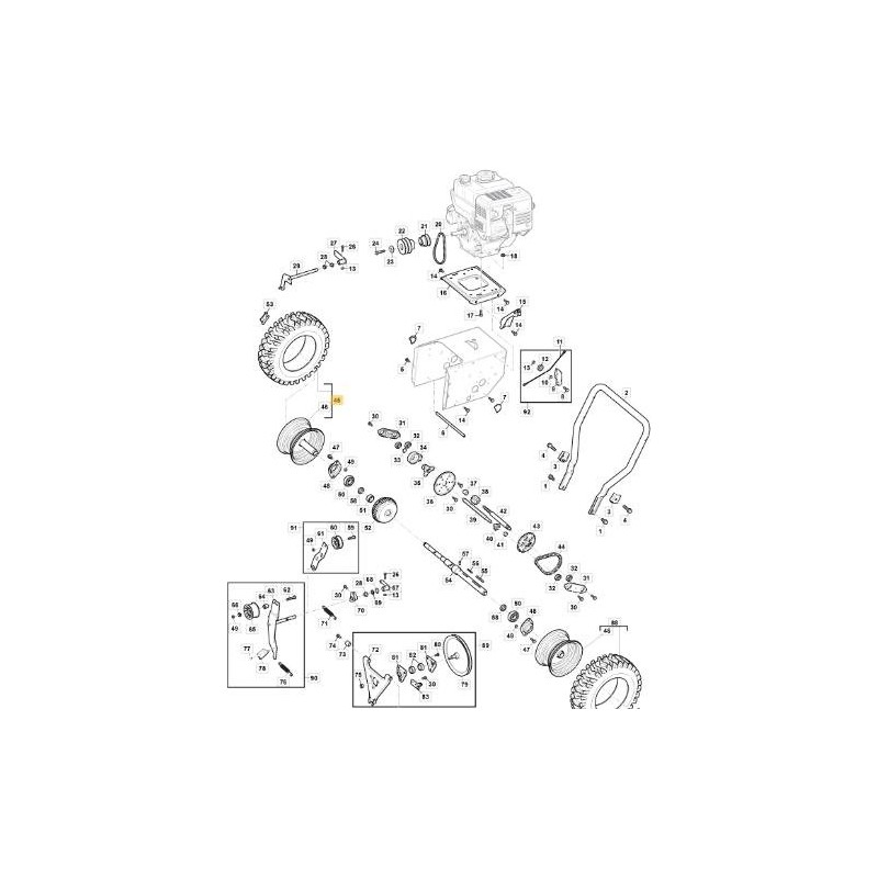 RUEDA COMPLETA DERECHA ORIGINAL STIGA - 118821097/0