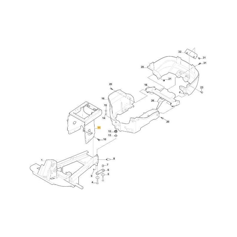 SEAT SUPPORT NEW VILLA PAINTED BLACK ORIGINAL STIGA - 387785213/1