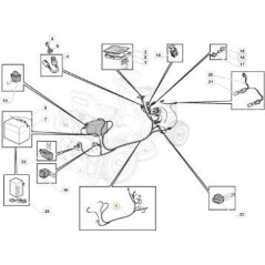 WIRING KIT WITH HEADLIGHTS MP 84C HY ORIGINAL STIGA - 182040181/0 | Newgardenstore.eu