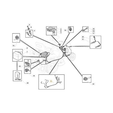 WIRING KIT WITH HEADLIGHTS MP 84C HY ORIGINAL STIGA - 182040181/0 | Newgardenstore.eu