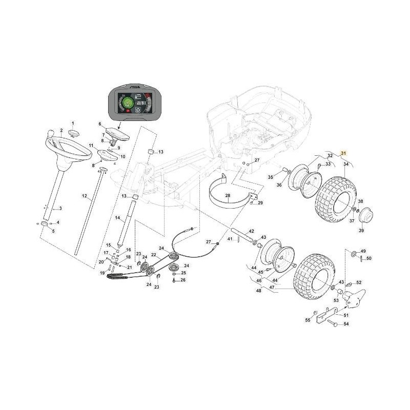 RUEDA TRASERA 14 STARCO+DELI S373A ORIGINAL STIGA - 387680301/0