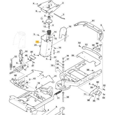 SEAT SUPPORT BRACKET PC RED VRN3003 ORIGINAL STIGA - 387148925/0 | Newgardenstore.eu