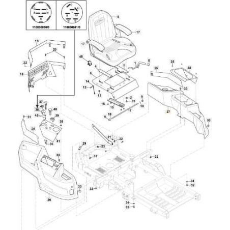 AILE GAUCHE ORIGINALE GRIS STIGA - 118830285/0 | Newgardenstore.eu